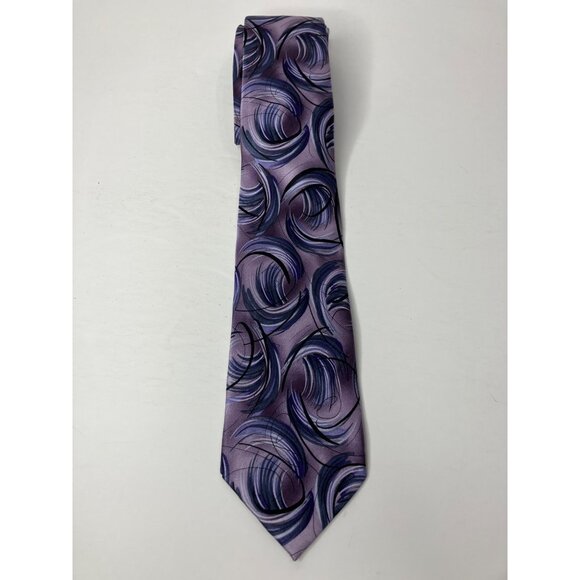 Jerry Garcia 100% Silk Purple & Black Swirl Pattern Mens Tie Psychedelic - Picture 2 of 4